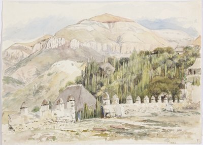 Kirkeindhegning, Metztitlán, Hidalgo, Mexico (akvarel) af Adela Breton