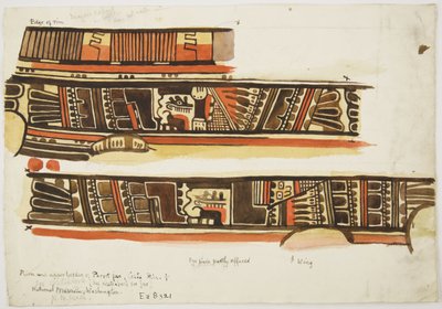 Dekorative designs fra keramik (akvarel) af Adela Breton