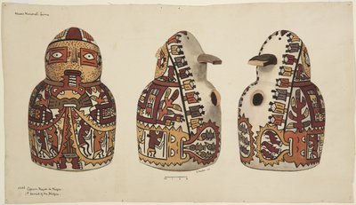 Nazca gryde, malet keramikkar af Adela Breton