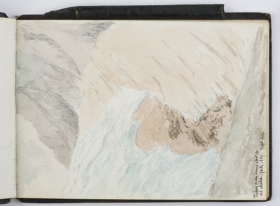 Skitsebog over akvareller, tegninger og noter, Nord- og Sydamerika og Europa, 1909-1910, indbundet i grønt læder (akvarel) af Adela Breton