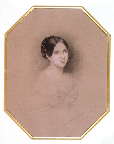 Portræt af Leopoldine Hugo (1824-43) (tegning) af Adele Julie Hugo