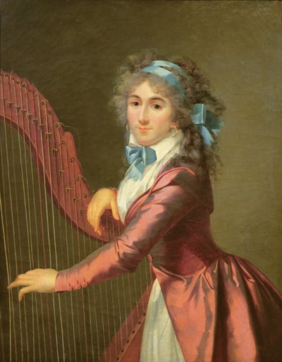 Portræt af en ung harpespiller af Adele Romany