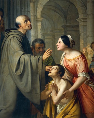 St Mauro Abbed giver syn til ung blind mand af Adeodato Malatesta or Malatesti