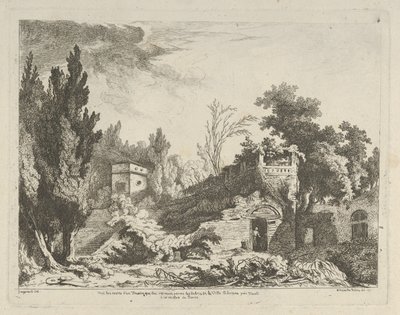 Udsigt over resterne af et teater fra Forskellige udsigter hentet fra naturen... i..., 1700-tallet. af Adélaide Allou