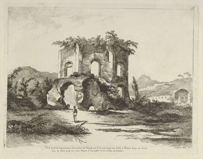 Udsigt over et tempel... dedikeret til Diana fra Forskellige udsigter hentet fra naturen... d..., 1700-tallet. af Adélaide Allou