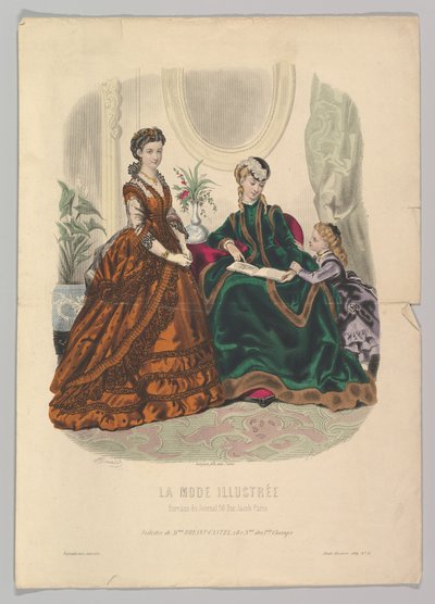 nr. 51 fra La Mode Illustrée, 1869. af Adèle Anaïs Colin