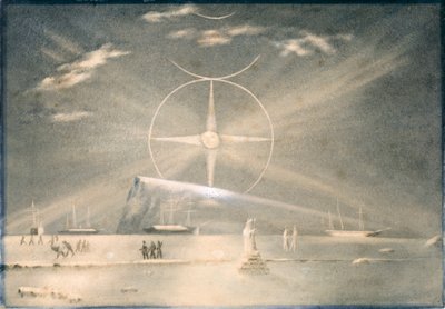 Para Selance eller arktisk måne, ca. 1850-51 (akvarel) af Admiral Pelham Aldrich