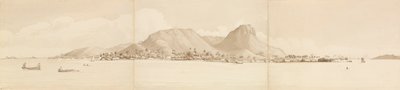 "Panorama over Raiatea, 1. september 1849. Tahaa til højre [Samfundsøerne]