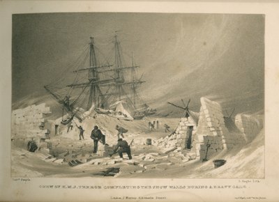 Besætningen på H.M.S. Terror, der fuldender snevæggene under en kraftig kuling af Admiral William Henry Smyth