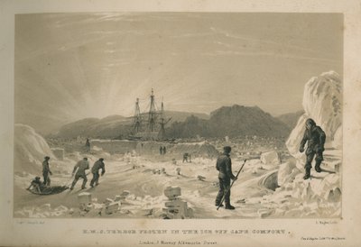 H.M.S. Terror fastfrosset i isen ud for Cape Comfort af Admiral William Henry Smyth
