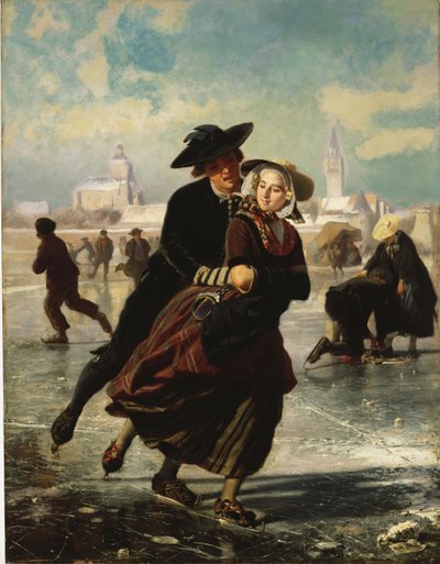 Skøjteelskere af Adolf Alexander Dillens