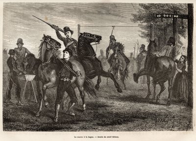 Løbet til ringen i Niewland, de unge ryttere konkurrerer om, våben af et træspyd, fjernelse af ringen fra portalen, hvor den er ophængt, hest kaster galop; for de mest klodsede, er en ske træ også ophængt fra et nærliggende skilt, som vil være af Adolf Alexander Dillens