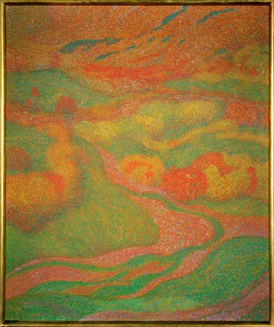 Landskab (olie på lærred) af Adolf Bohm