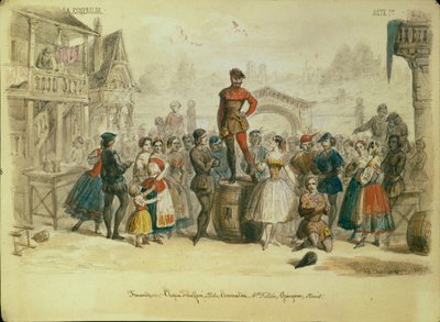 Scenedesign til balletten La Esmeralda af C. Pugni, 1849 af Adolf Charlemagne