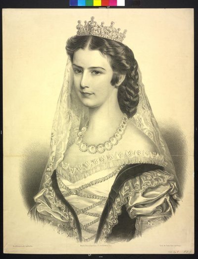 Kejserinde af Østrig Elisabeth (litografi) af Adolf Dauthage