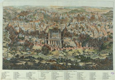 Jerusalem-kortet Generel visning af det historiske og moderne Jerusalem, ca 1862 af Adolf Eltzner