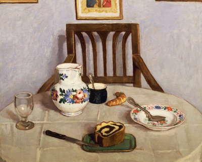 Stilleben med focaccia af Adolf Fenyes