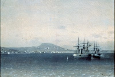 Den tyrkiske flåde bombede byen Feodosiya i 1878