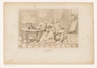 Casanova og hertugen af Matalone ser på erotisk kunst med Leonilde af Adolf Gnauth