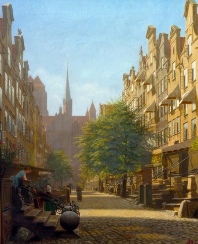 Frauengasse i Gdansk af Adolf Heinrich Hansen