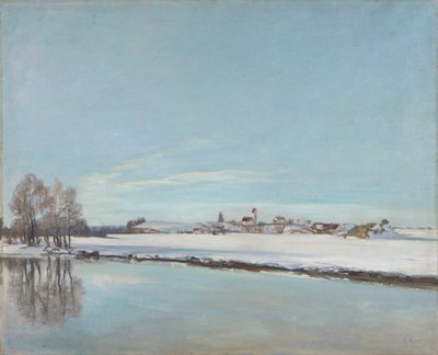 Vinterlandskab (Landskab i Dachau) af Adolf Holzel