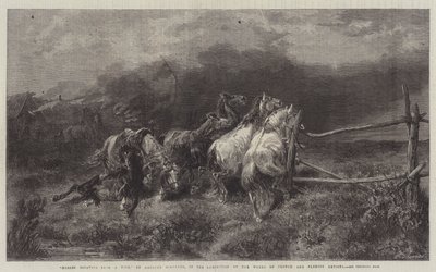 Heste, der flygter fra en brand af Adolf Schreyer
