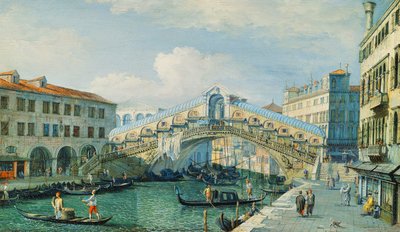 Rialtobroen ved Canal Grande, Venedig af Adolf Sukkert
