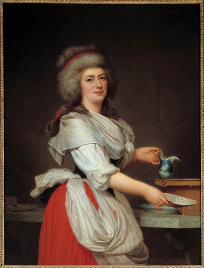 Portræt af Madame Aughie, tjenestepige af Dronningen af Frankrig Marie Antoinette Maleri af Adolf Ulrich Wertmuller (1751 - 1811) 1700-tallets Stockholms Nationalmuseum af Adolf Ulrich Wertmuller