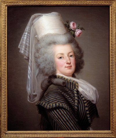 Portræt af Marie Antoinette de Lorraine-Habsburg, dronning af Frankrig (1755-1793), i en Amazonas kjole - Maleri af svenske Adolf Ulrich Wertmuller (1751 - 1811) af Adolf Ulrich Wertmuller