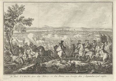 Relief af Torino, 1706 Byen Torino, vanhelliget af hertugen og prinsen af ​​Savoyen den 7. september 1706 (titel på objektet) af Adolf van der Laan