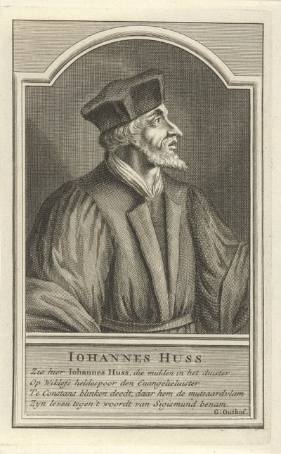 Portræt af John Hus, ca. 1710 af Adolf van der Laan