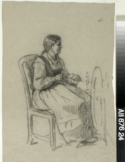 Snurrende kvinde af Adolf von Becker