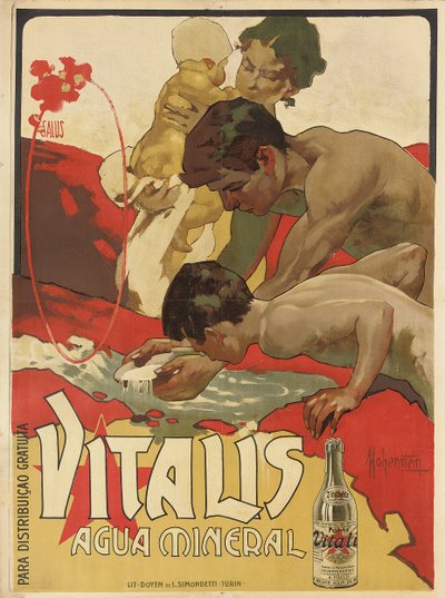 Reklameplakat for mineralvandet "Vitalis", 1895 af Adolfo Hohenstein