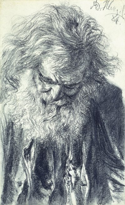 Portræt af en gammel mand, 1884 af Adolph Menzel