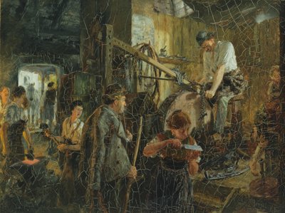 Knivsliberen ved smedjen i Hofgastein, 1881 af Adolph Menzel