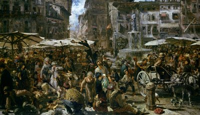 Markedet i Verona af Adolph Menzel