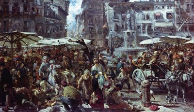 Markedet i Verona af Adolph Menzel