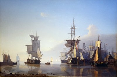 Flåde med sejlskibe af Adolph Friedrich Vollmer