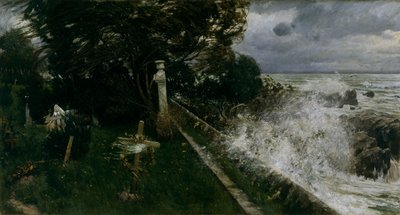 Kirkegård ved havet af Adolf Hiremy Hirschl