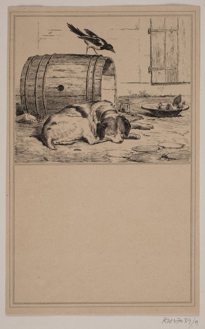 Hundens trug. Nr. 8 i Chr. Winther og M. Rørbye, "25 Billeder for små børn" af Johan Adolph Kittendorff