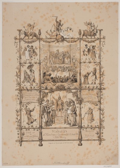 Mindeblad om kunstnercarnevalet d. 3. marts 1854 af Johan Adolph Kittendorff