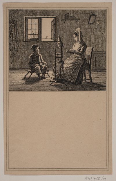 Moder og søn. Nr. 18 i Chr. Winther og M. Rørbye, "25 Billeder for små børn" af Johan Adolph Kittendorff