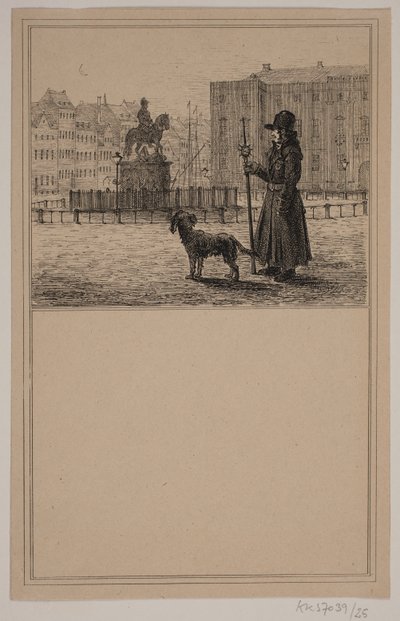 Vægteren. Nr. 24 i Chr. Winther og M. Rørbye, "25 Billeder for små børn" af Johan Adolph Kittendorff