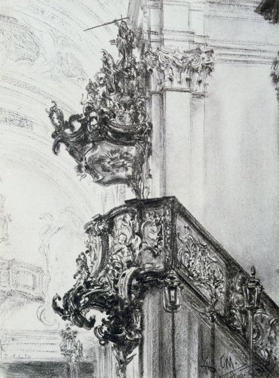 Arkitektstudie, 1830-1905 af Adolph Menzel