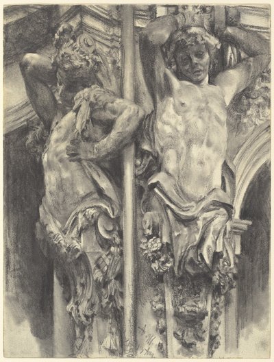 Atlas på Wallpavillon af Dresden Zwinger af Adolph Menzel