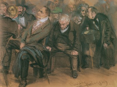 Borgerlige tyskere i et offentligt møde, 1849 (pastel på papir) af Adolph Menzel