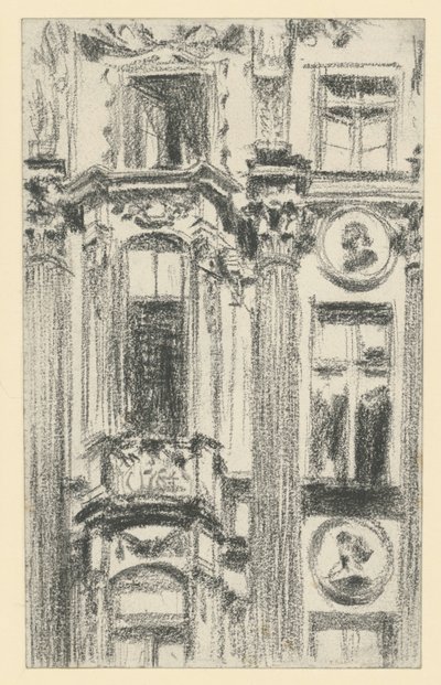 Detalje af den midterste fremspringende del af Palais du Saxe i Dresden af Adolph Menzel