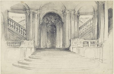 Trappen på gårdsiden af Wallpavillonen i Zwinger i Dresden af Adolph Menzel