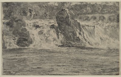 Falls of the Rhine at Schaffhausen Rhin Falls fra Schaffhausen, 1885. af Adolph Menzel
