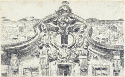 Gavlen på den midterste fremspringende del af Palais du Saxe i Dresden af Adolph Menzel